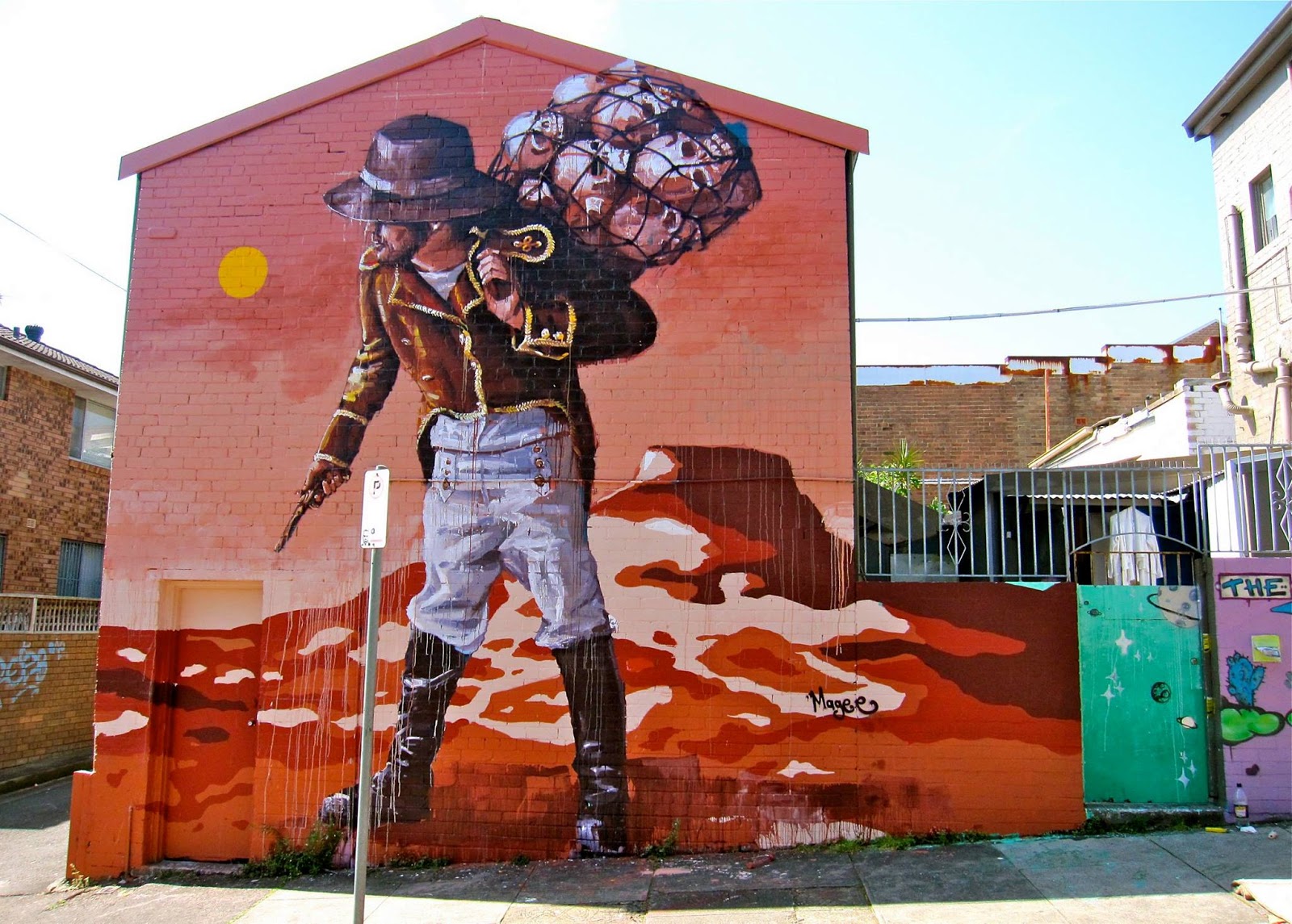 Fintan Magee creates "Spirit of Australian Settlement", a new mural in Sydney, Australia