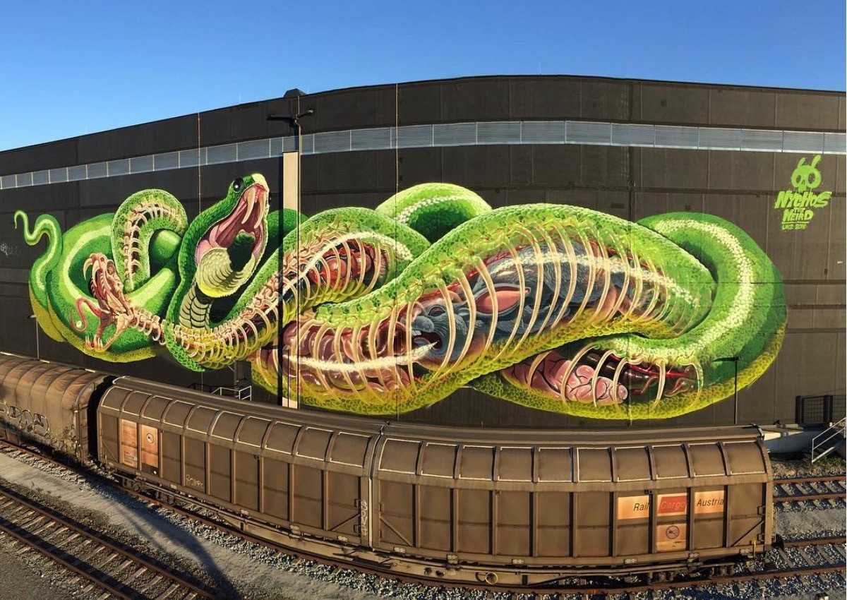 Translucent Serpent” by Nychos in Linz, Austria – StreetArtNews