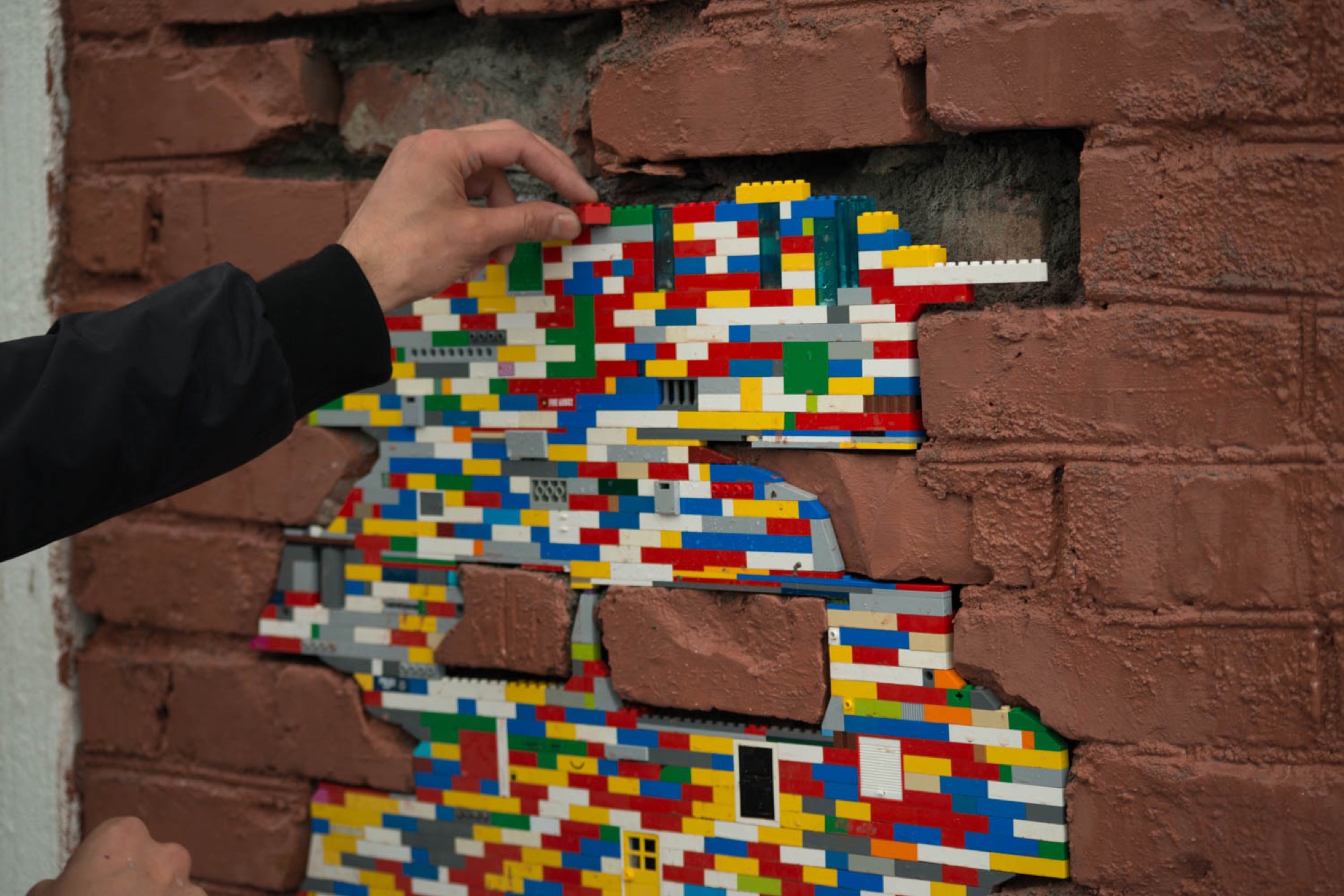 Some of his installations use only a handful of toy bricks but in Stavanger...