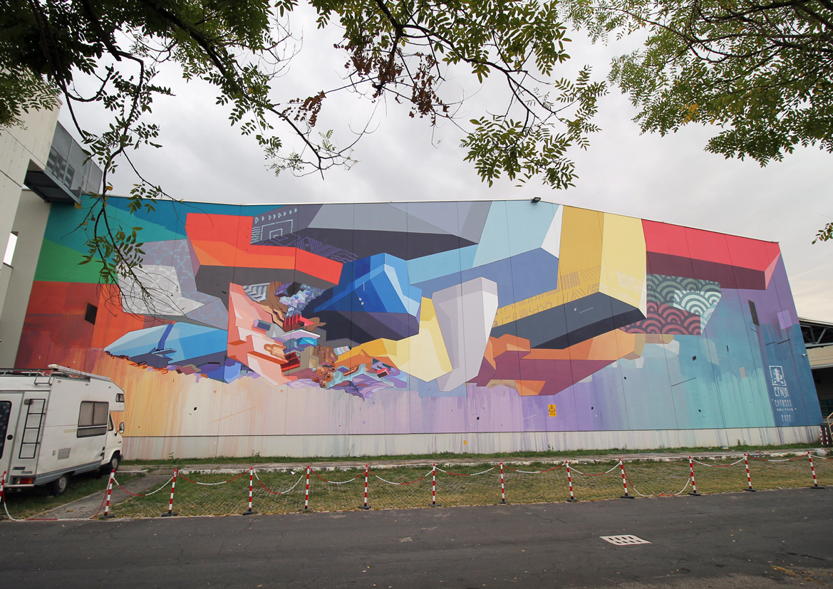 “Carosel” a 400 Meters Wall by Etnik in Bologna, Italy